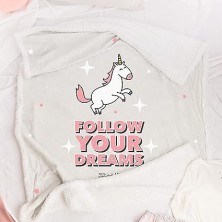 Manta con funda unicornio - Follow your dreams
