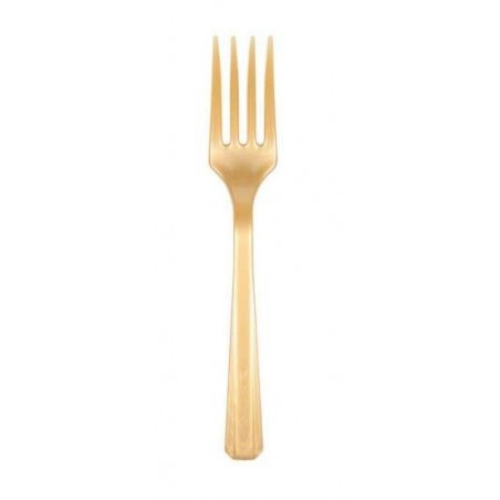 Tenedores desechables dorado (Gold sparkle)
