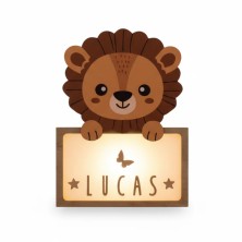 Lámpara Infantil León Personalizable en Madera