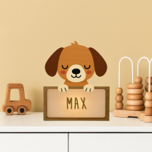 Lámpara Infantil personalizable Perro en Madera