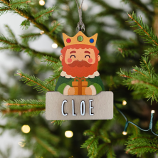 Adorno de Navidad Personalizable de Gaspar en Madera