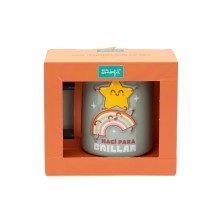 Taza 3D estrella y arcoíris Nací para brillar