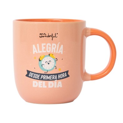 Taza con mensaje positivo Alegria desde primera hora del día