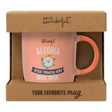 Taza con mensaje positivo Alegria desde primera hora del día