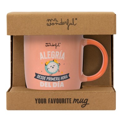 Taza con mensaje positivo Alegria desde primera hora del día