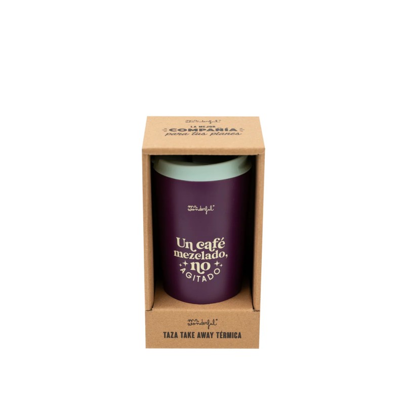 Taza termo take away Un café mezclado, no agitado - Mr Wonderful