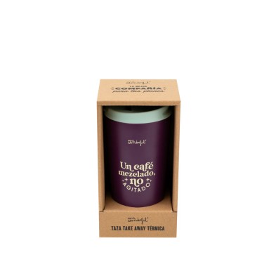 Taza termo take away Un café mezclado, no agitado - Mr Wonderful