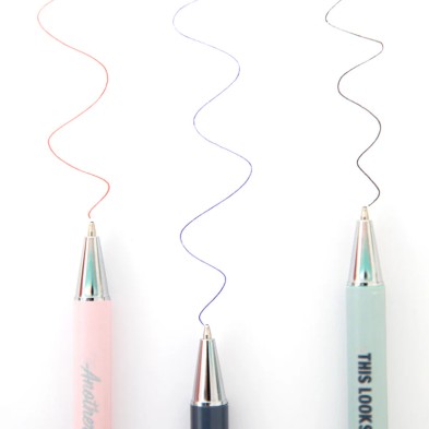 Set de 3 bolígrafos metálicos con frases Mr Wonderful