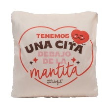 Manta con funda de cojín Tenemos una cita debajo de esta mantita