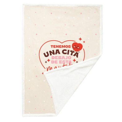Manta con funda de cojín Tenemos una cita debajo de esta mantita